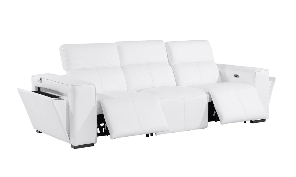 1224 Divanitalia 3-Piece Modular Power Reclining Sofa in Top Grain Italian Leather with 2 Power Recliners & Power Headrests
