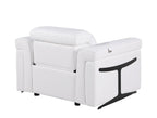 1126 Divanitalia Top Grain Italian Leather Power Reclining Chair with Power Headrests - White - SKU 1126-WHITE-CH - view 2