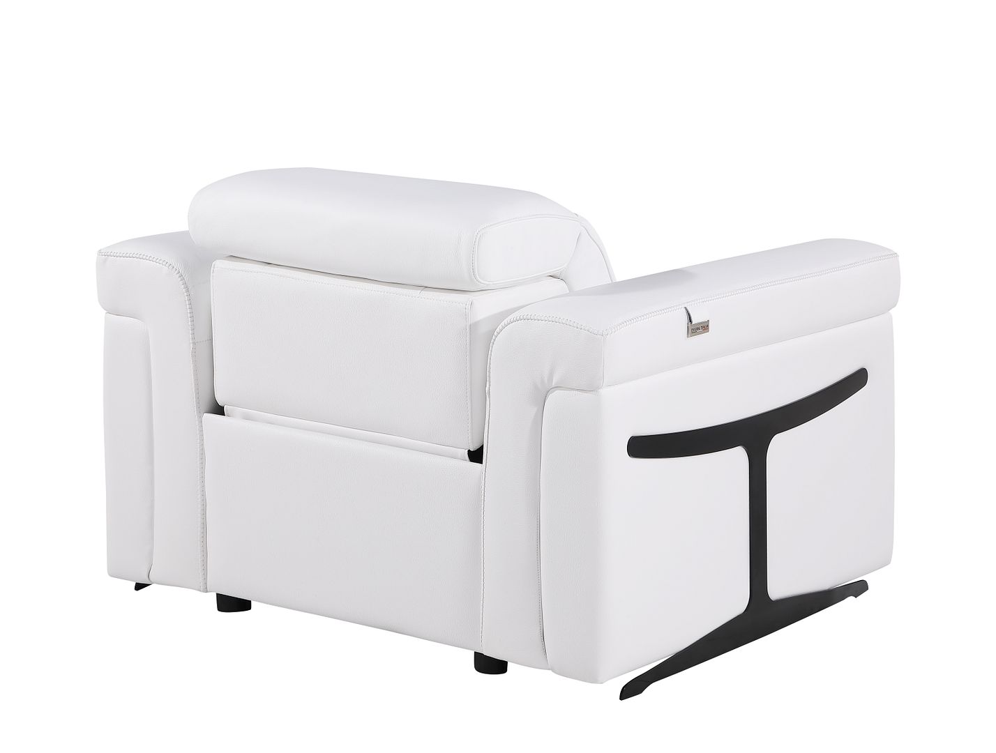 1126 Divanitalia Top Grain Italian Leather Power Reclining Chair with Power Headrests - White - SKU 1126-WHITE-CH - view 2