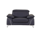 727 Divanitalia Chair with Adjustable Headrest in Top-grain Italian Leather - Navy - SKU 727-CH-NAVY