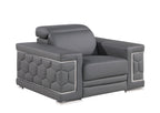 296 Modern Genuine Leather 3-Piece Sofa Set - Grey - SKU 296-GREY-3PC - view 8