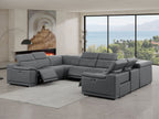 2679 8-Piece U-Shaped Power Reclining Sectional Sofa in Genuine Leather - 4 Recliners