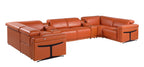 1126 Divanitalia 8-Piece U-Shaped Sectional Sofa in Top Grain Italian Leather with 4 Power Recliners & Power Headrests