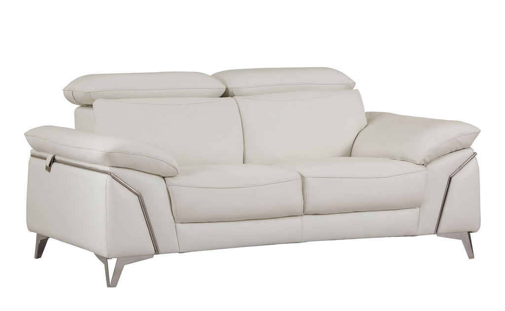 727 Divanitalia Loveseat with Adjustable Headrest in Top-grain Italian Leather - White - SKU 727-L-WHITE - view 2