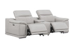 2679 Genuine Leather Console Loveseat with Dual Power Recliners - Light Grey - SKU 2679-LT-GRAY-3.2-HT - view 4