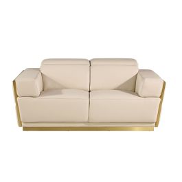 1111 Divanitalia Loveseat with Adjustable Headrest in Top-grain Italian Leather