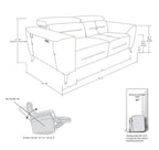 989 Divanitalia Power Reclining Sofa with Power Headrest in Top-grain Italian Leather