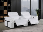 1126 Divanitalia 3-Piece Modular Power Reclining Loveseat in Top Grain Italian Leather with 2 Power Recliners & Power Headrests