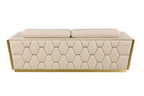 1111 Divanitalia Sofa with Adjustable Headrest in Top-grain Italian Leather - Cream - SKU 1111-BEIGE-S - view 4