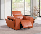 1126 Divanitalia Top Grain Italian Leather Power Reclining Chair with Power Headrests