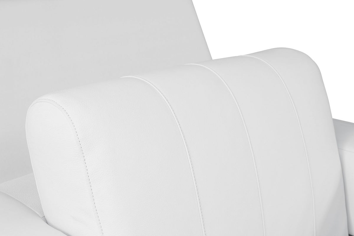 904 Divanitalia 3-Piece Sofa Set in Top-grain Italian Leather - White - SKU 904- WHITE 3PC (S/L/CH) - GROUP - view 11