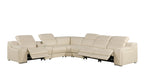 1116 Divanitalia 7-Piece L-Shaped Sectional Sofa in Top Grain Italian Leather with 3 Power Recliners & Power Headrests - Beige - SKU 1116-BEIGE-7PC-3PWR-SECTIONAL- GROUP - view 3