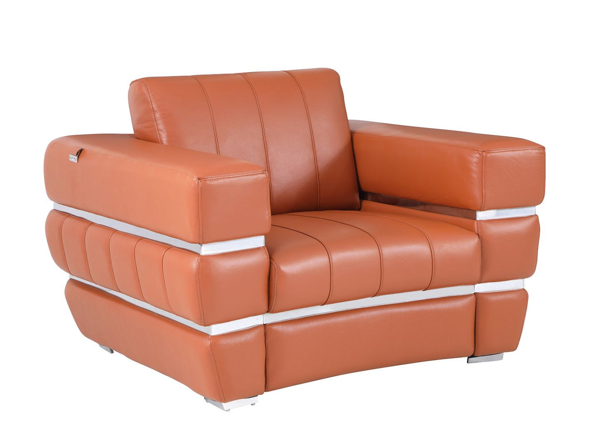 904 Divanitalia Chair in Top-grain Italian Leather - Camel - SKU 904-CH-CAMEL - view 2