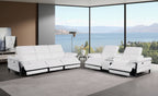 1246 Divanitalia Modular Power Triple Reclining Sofa and Console Loveseat Set with Power Headrests - Top Grain Italian Leather - White - SKU 1246-WHITE-6.5-HT-2PC - view 2