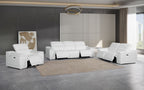 9762 Divanitalia 6-Piece Modular Power Reclining Sofa, Loveseat and Chair Set with 5 Power Recliners in Top Grain Italian Leather - White - SKU 9762-WHITE-6.5-HT-3PC - view 2