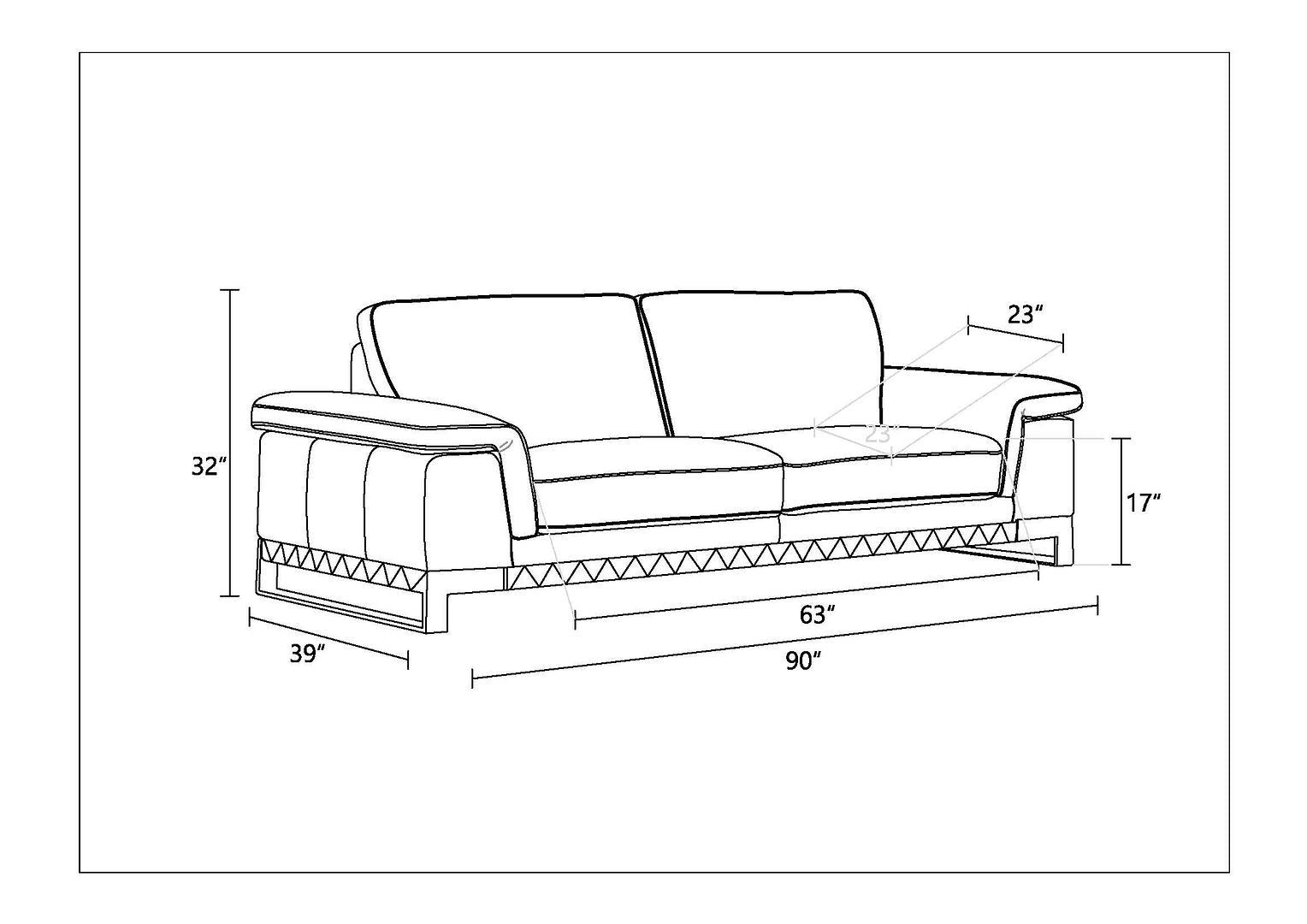 411 Divanitalia Sofa in Top-grain Italian Leather