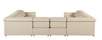 9762 Divanitalia 8-Piece U-Shaped Top Grain Italian Leather Sectional Sofa with 4 Power Recliners