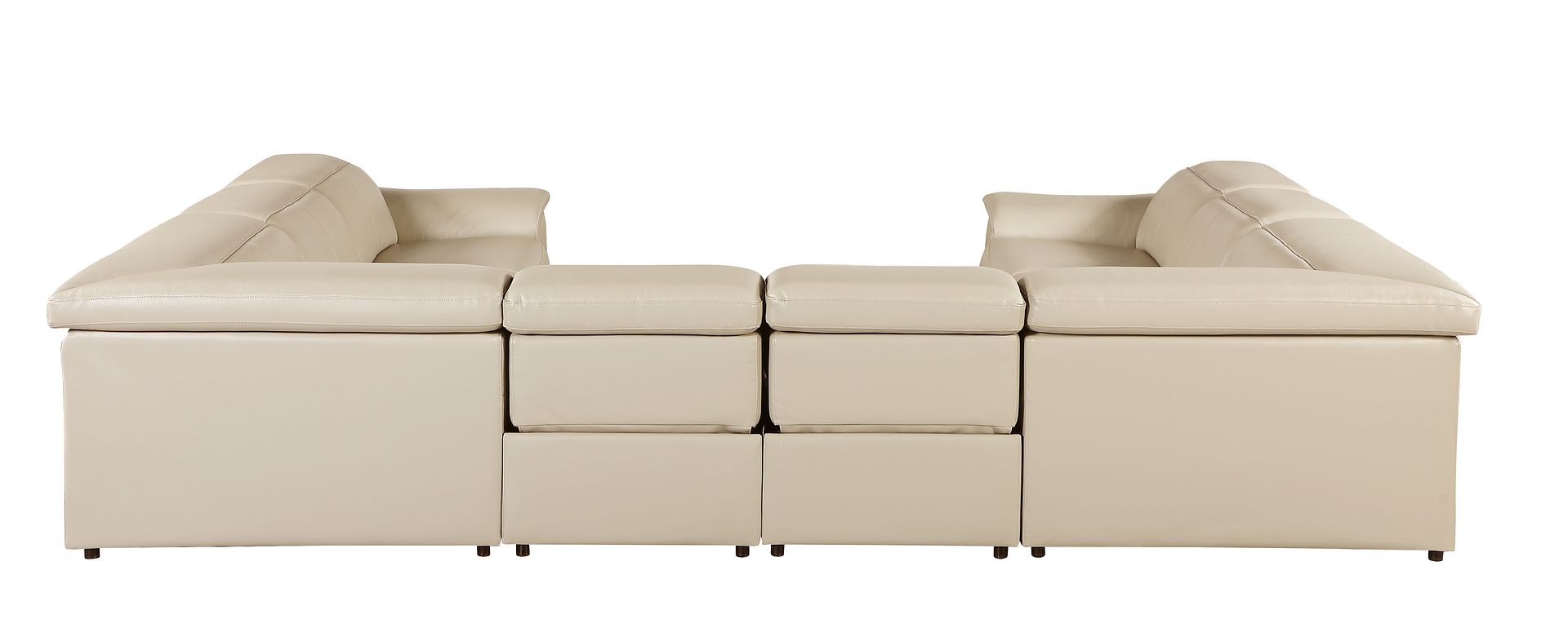 9762 Divanitalia 8-Piece U-Shaped Top Grain Italian Leather Sectional Sofa with 4 Power Recliners