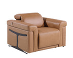1126 Divanitalia Top Grain Italian Leather Power Reclining Chair with Power Headrests - Cognac - SKU 1126-COGNAC-CH - view 4