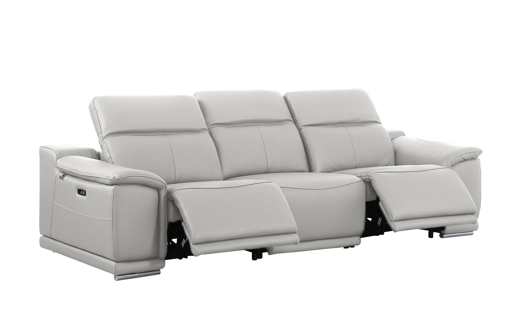 9762 Divanitalia 3-Piece Modular Power Reclining Sofa with 2 Power Recliners in Top Grain Italian Leather