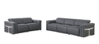 1126 Divanitalia 5-Piece Modular Power Reclining Sofa and Loveseat Set in Top Grain Italian Leather with 4 Power Recliners & Power Headrests - Dark Grey - SKU 1126-DK_GREY-5.4-HT-2PC - view 3