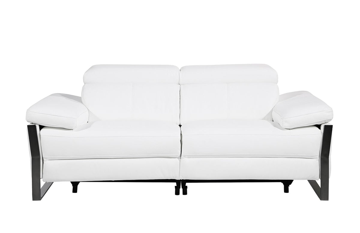 1246 Divanitalia Top Grain Italian Leather Loveseat with Power Headrest - White - SKU 1246-WHITE-2.2-HT - view 3