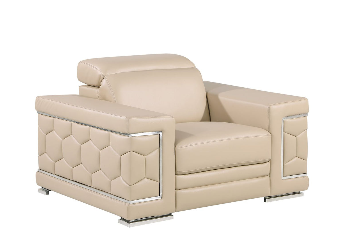 296 Modern Genuine Leather Chair - Beige - SKU 296-BEIGE-CH - view 2
