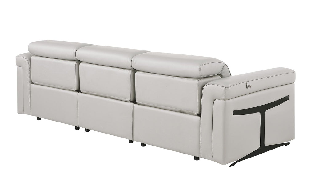 1126 Divanitalia 3-Piece Modular Power Reclining Sofa in Top Grain Italian Leather with 3 Power Recliners & Power Headrests