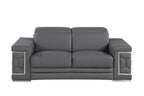 296 Modern Genuine Leather 3-Piece Sofa Set - Grey - SKU 296-GREY-3PC - view 5