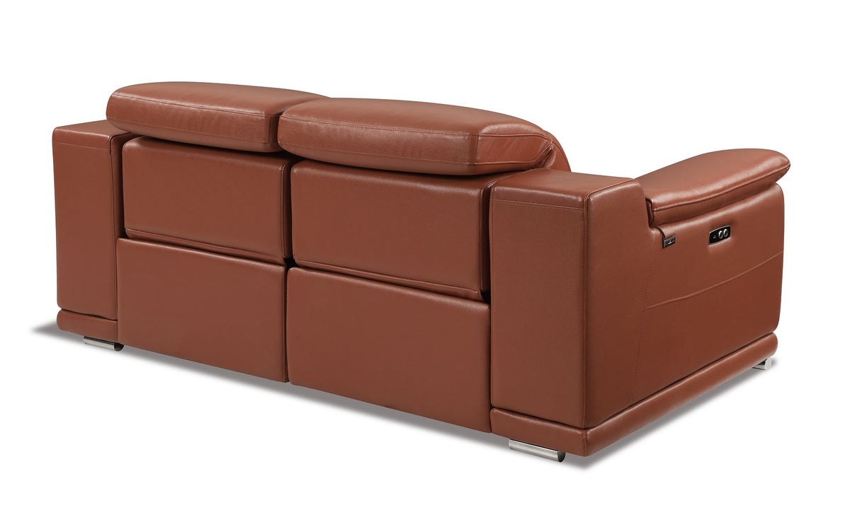 9762 Divanitalia Top Grain Italian Leather Power Reclining Loveseat with Adjustable Headrests - Camel - SKU 9762-PWR-L-CAMEL - view 3