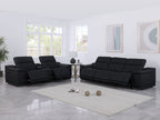 9762 Divanitalia 6-Piece Modular Power Reclining Sofa and Console Loveseat Set with 5 Power Recliners in Top Grain Italian Leather - Black - SKU 9762-BLACK-6.5-HT - view 2