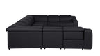 1116 Divanitalia 8-Piece U-Shaped Sectional Sofa in Top Grain Italian Leather with 4 Power Recliners & Power Headrests - Black - SKU 1116-BLACK-8PC-4PWR-U-NC-SECTIONAL-GROUP - view 8