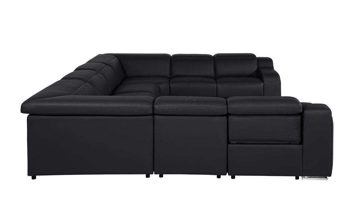 1116 Divanitalia 8-Piece U-Shaped Sectional Sofa in Top Grain Italian Leather with 4 Power Recliners & Power Headrests - Black - SKU 1116-BLACK-8PC-4PWR-U-NC-SECTIONAL-GROUP - view 8
