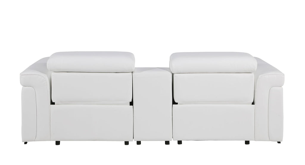 1126 Divanitalia 3-Piece Modular Power Reclining Loveseat in Top Grain Italian Leather with 2 Power Recliners & Power Headrests