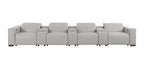 1208 7 Piece Leather Sofa with 4 Power Recliners and Power Headrests - Light Grey - SKU 1208-LT-GREY-S-7.4-HT - view 3