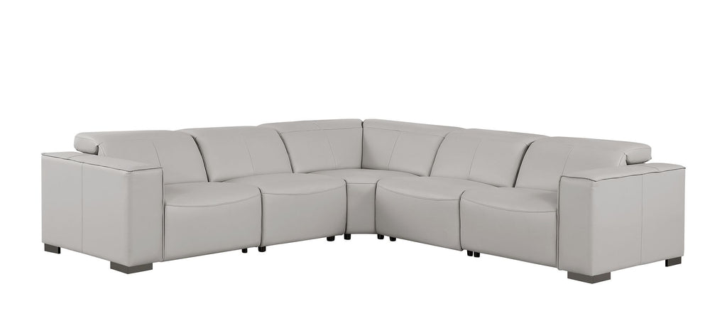 1208 Leather Reclining Set - Sofa & Loveseat with 4 Power Recliners