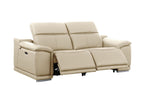 9762 Divanitalia 2-Piece Modular Power Reclining Console with 2 Power Recliners in Top Grain Italian Leather