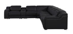 1116 Divanitalia 7-Piece L-Shaped Sectional Sofa in Top Grain Italian Leather with 3 Power Recliners & Power Headrests - Black - SKU 1116-BLACK-7PC-3PWR-SECTIONAL- GROUP - view 4