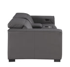 1208 Genuine Leather Dual Power Reclining Console Loveseat