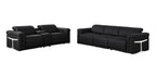 1126 Divanitalia 6-Piece Modular Power Reclining Sofa and Console Loveseat Set in Top Grain Italian Leather with 5 Power Recliners & Power Headrests - Black - SKU 1126-BLACK-6.5-HT - view 3