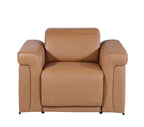 1126 Divanitalia Top Grain Italian Leather Power Reclining Chair with Power Headrests - Cognac - SKU 1126-COGNAC-CH - view 3