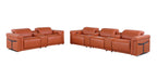 1126 Divanitalia 8-Piece Modular Power Reclining Sofa & Loveseat Set in Top Grain Italian Leather with 5 Power Recliners & Power Headrests - Camel - SKU 1126-CAMEL-8.5-HT - view 4
