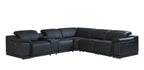 9762 Divanitalia 6-Piece L-Shaped Top Grain Italian Leather Sectional Sofa with 3 Power Recliners