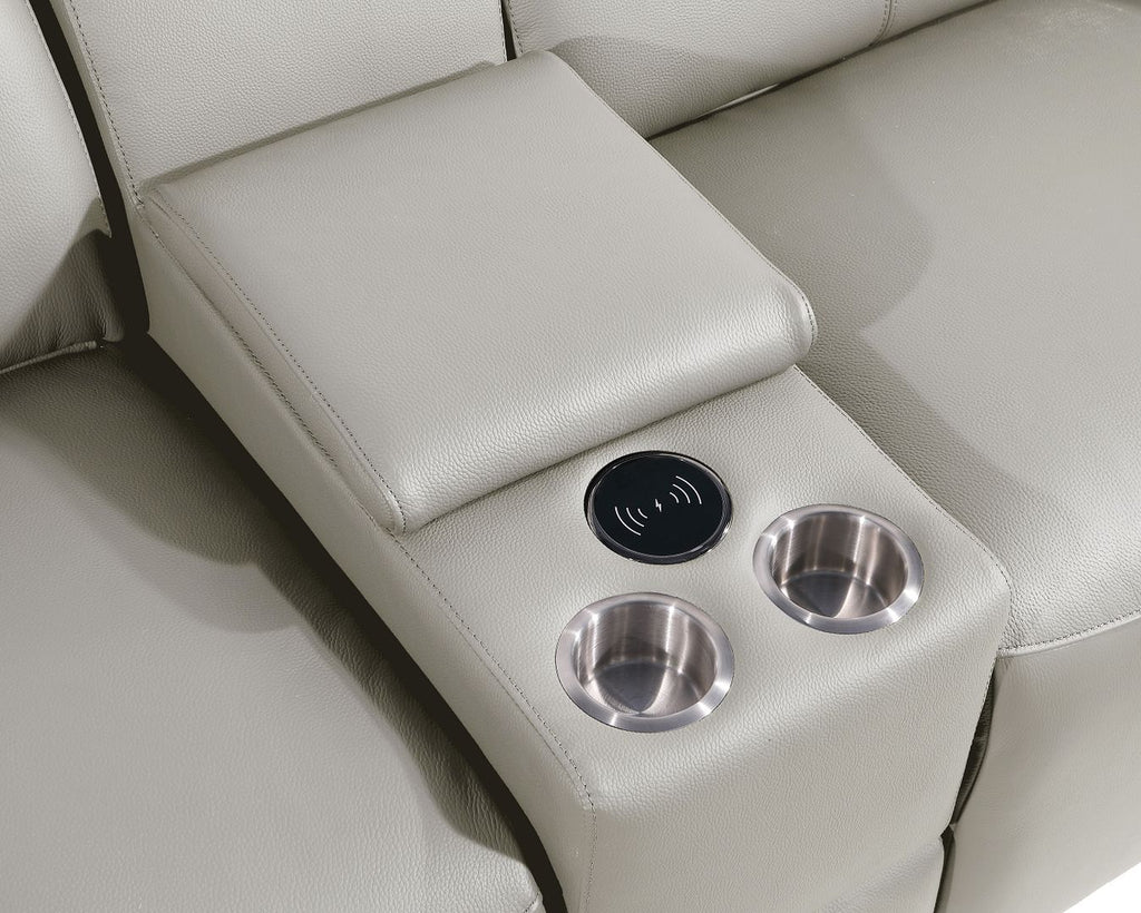 1224 Divanitalia 8-Piece U-Shaped Sectional Sofa in Top Grain Italian Leather with 4 Power Recliners & Power Headrests