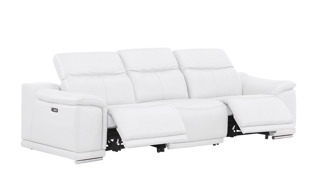 2679 Power Reclining Sofa, Loveseat & Chair Set in Genuine Leather - 5 Recliners - White - SKU 2679-WHITE-6.5-HT-3PC - view 3