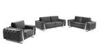 1051 Divanitalia Beige 2-Piece Sofa Set in Velvet Fabric - Dark Grey - SKU 1051-DK-GRAY-3PC - view 2