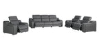 1116 Divanitalia 7-Piece Modular Power Reclining Sofa, Loveseat & Chair Set in Top Grain Italian Leather with 6 Power Recliners & Power Headrests - Dark Grey - SKU 1116-DK_GREY-7.6-HT-3PC - view 4