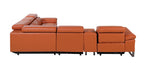 1246 Divanitalia 6-Piece L-Shaped Modular Power Reclining Sectional Sofa with 3 Power Recliners and Power Headrests - Top Grain Italian Leather - Camel - SKU 1246-CAMEL-6PC-3PWR-SECTIONAL - view 6
