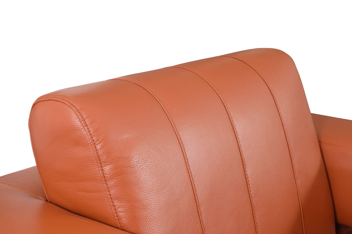 904 Divanitalia 3-Piece Sofa Set in Top-grain Italian Leather - Camel - SKU 904- CAMEL 3PC (S/L/CH) - GROUP - view 10