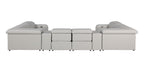 1116 Divanitalia 8-Piece U-Shaped Sectional Sofa in Top Grain Italian Leather with 4 Power Recliners & Power Headrests - Light Grey - SKU 1116-LT_GREY-8PC-4PWR-U-SECTIONAL-GROUP - view 7